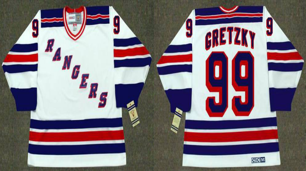 2019 Men New York Rangers 99 Gretzky white style #2 CCM NHL jerseys->new york rangers->NHL Jersey